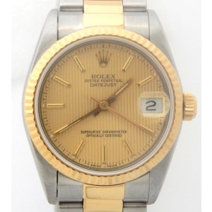 Mid Size Rolex Two-Tone 18K/SS Datejust Champagne 68273