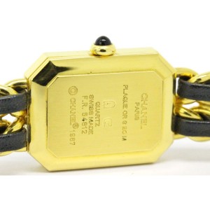 Chanel Premiere Gold Plated Leather Quartz Womens Watch 