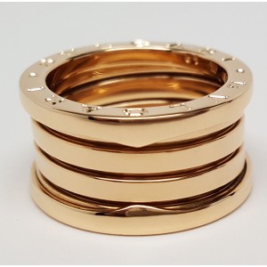 Bulgari 18K Yellow Gold B Zero 3 Band Ring Size Medium