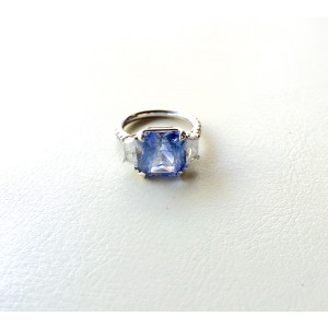 Sapphire and Diamond Stone White Gold Ring