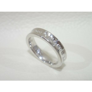 TIFFANY & CO. 18k white gold/diamond 1837 narrow band Ring