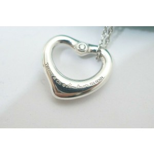 Tiffany & Co 925 Silver Open Heart Necklace 