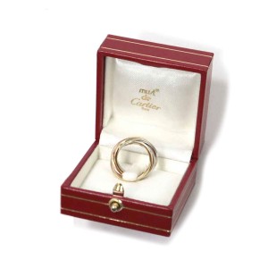 Cartier 18K white yellow pink Gold Trinity Ring US:5.25 SKYJN-634