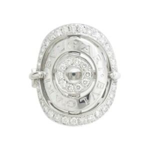 Bulgari 18K White Gold Diamond Asutorare Ring Size 6.25