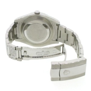 Rolex Datejust II 41MM Steel Automatic Mens Watch w/Imperial Blue MOP Diamond Dial, Bezel, Bracelet 116300