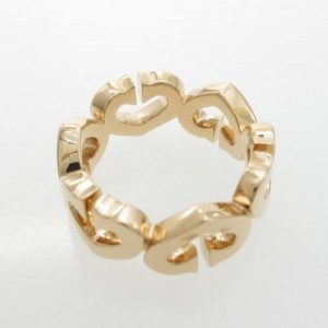 Cartier 750 Rose Gold C Heart  Ring Size 4.0