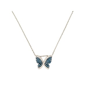Swarovski Blue Butterfly Pendant Necklace