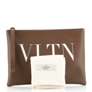 Valentino VLTN Wristlet Clutch Printed Leather Medium
