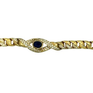 Cartier Paris 18 Karat Yellow Gold Diamond Sapphire Choker Necklace