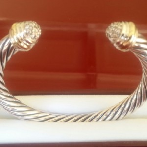 David Yurman 18K Gold & 925 Stainless Steel With 0.49ct Diamonds Bracelet