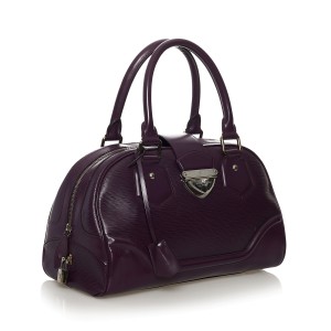 Louis Vuitton Bowling Montaigne GM Purple Epi Leather Handbag For