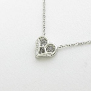 Tiffany & Co. 950 Platinum Diamond Heart Pendant Necklace