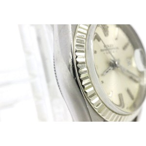 Rolex Oyster Perpetual Date 6917 Stainless Steel & 18K White Gold 26mm Watch 