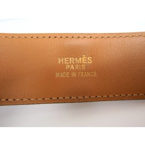 Hermes Leather and Palladium Bracelet  
