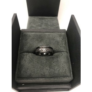 David Yurman Black Streamline Titanium Three-row Diamond Men's Ring