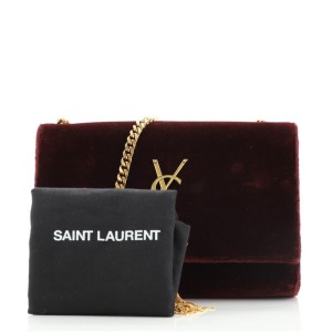 Saint Laurent Classic Monogram Tassel Crossbody Bag Velvet Small