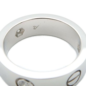 Cartier 18k White Gold 3P Half Diamond Love Ring