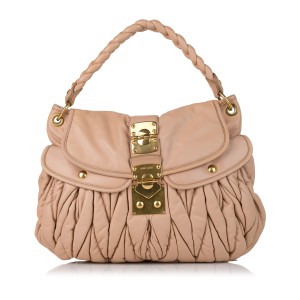 Miu Miu Coffer Leather Handbag