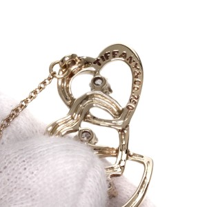 Tiffany & Co. 18K Yellow Gold Triple Heart Diamond Necklace  