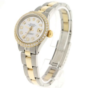 Rolex Datejust Ladies 2-Tone Gold/Steel 26MM Automatic Oyster Watch w/MOP Diamond Dial & Bezel