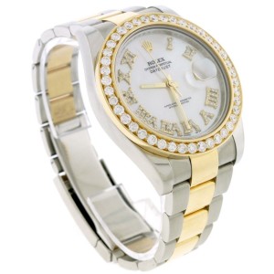 Rolex Datejust II 2-Tone 18K Yellow Gold/Steel 41mm 3.07Ct Watch 116333 Box Papers