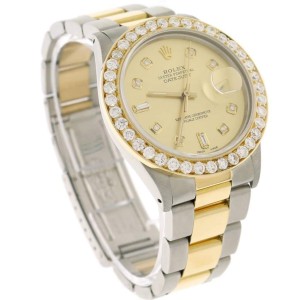 Rolex Datejust 2-Tone 18K Gold/SS 36mm Automatic Oyster Watch with Diamond Dial & 2.80Ct Bezel