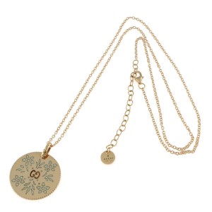GUCCI 18K Pink Gold Flower GG Blooms Necklace 