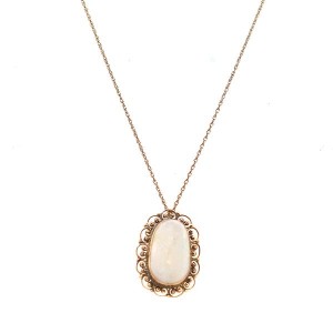 14k Yellow Gold and Opal Necklace