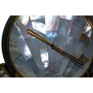 Cartier Mother of Pearl, Rock Crystal and Agate Desk Clock