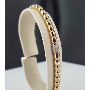 18K Rose Gold Bead and Diamond Stretch Bracelet