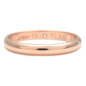 Cartier Wedding Ring 1P Diamond Rose Gold #53 US6.5 HK14 EU53