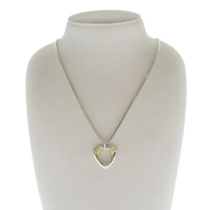 Tiffany & Co. 925 Sterling Silver and 18k Yellow Gold Heart Motif Necklace   