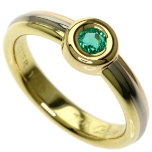 CARTIER K18 Yellow Gold/K18 White Gold/18K Pink Gold Monostone Emerald Ring LXGQJ-65