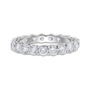 18k White Gold 1.92 Ct. Natural Superfine Diamond Eternity Band Ring Size 7