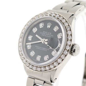 Rolex Datejust Ladies Automatic Stainless Steel 26mm Oyster Watch with Diamond Dial & Bezel