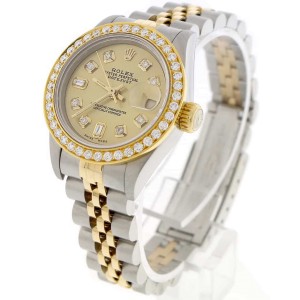 Rolex Datejust Ladies 2-Tone 18K Gold/SS 26mm Jubilee Watch with Champagne Diamond Dial & Bezel