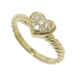 Mikimoto 18K Yellow Gold Diamond Ring Size 4.75