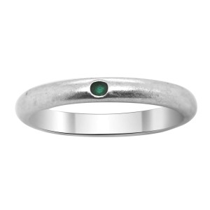 Tiffany & Co. Elsa Perettin Stackable Silver Emerald Ring Size 6