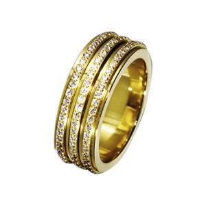 Piaget G34PO5 18K Yellow Gold Diamonds Band Ring Size 6.75