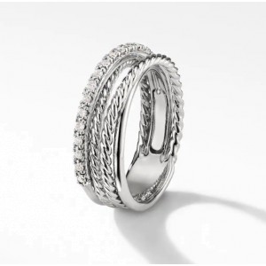 David Yurman The Crossover Collection Ring with Diamonds