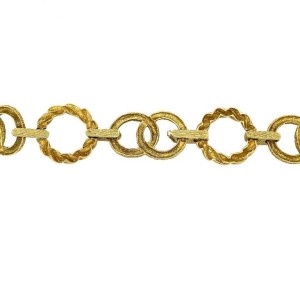 18 Karat Yellow Gold Link Onyx Coral Diamond Necklace