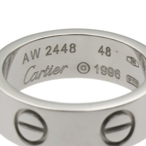 Cartier 18K White Gold Love Band Ring US4.5 LXGCH-6
