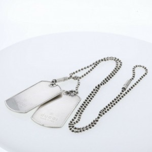 GUCCI 925 Silver Dog tag Necklace LXGBKT-1164