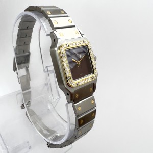 CARTIER SANTOS GALBEE 24mm Automatic 2 Tone 0.69TCW Diamond Watch