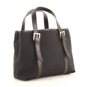 Fendi Belted Handle Tote Zucchino Canvas Small