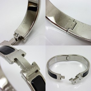 Hermes Silver Tone Metal Clic Clac Bangle Bracelet 