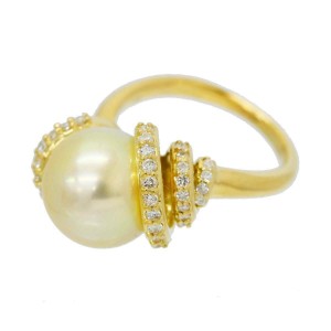 South Sea pearl Diamond 18K yellow gold Ring