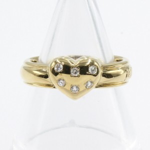 Yves Saint Laurent 18KYG 0.08ct Diamond Heart Ring US6 
