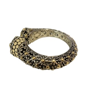 John Hardy Dot 18K Gold Sterling Silver Jaisalmer Kick Cuff Bracelet