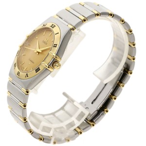 Omega SS/SS 18K Yellow Gold Quartz Watch 